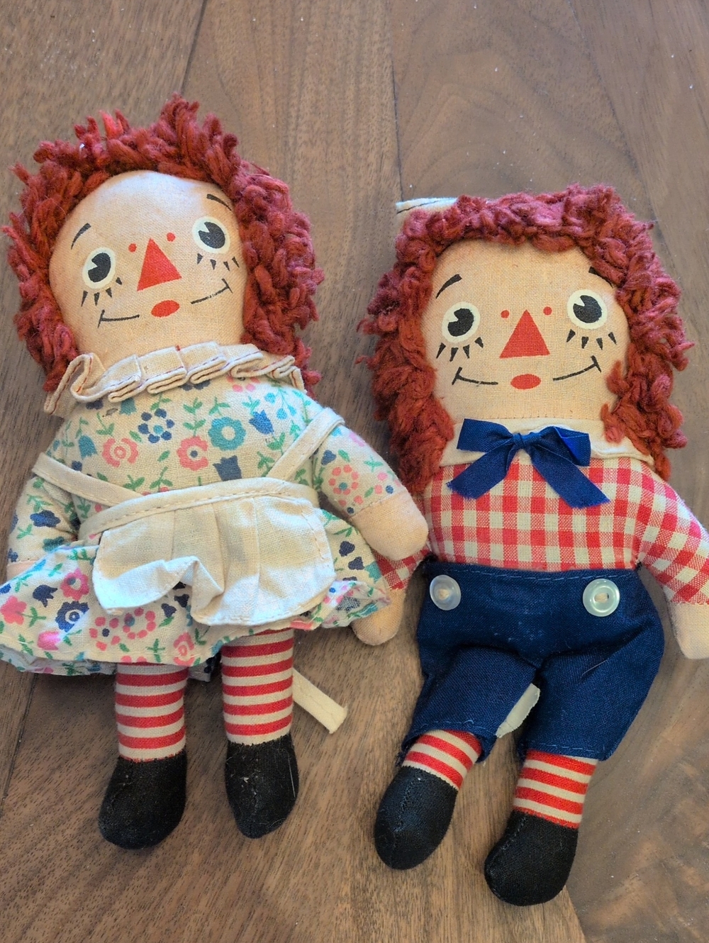 Vintage 1970's Raggedy Ann & Andy Red-Haired  Dolls Pair - Classic Fabric Toy